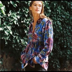 ANTHRO MAEVE * Reverie Velvet Tiered Tunic, size M, EUC